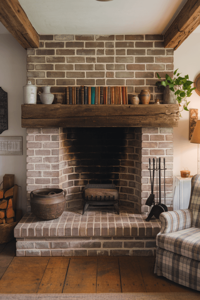 rustic farmhouse fireplace ideas (30)