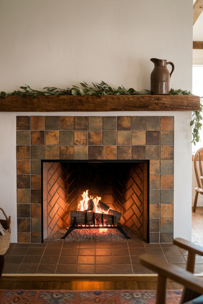 rustic farmhouse fireplace ideas (35)