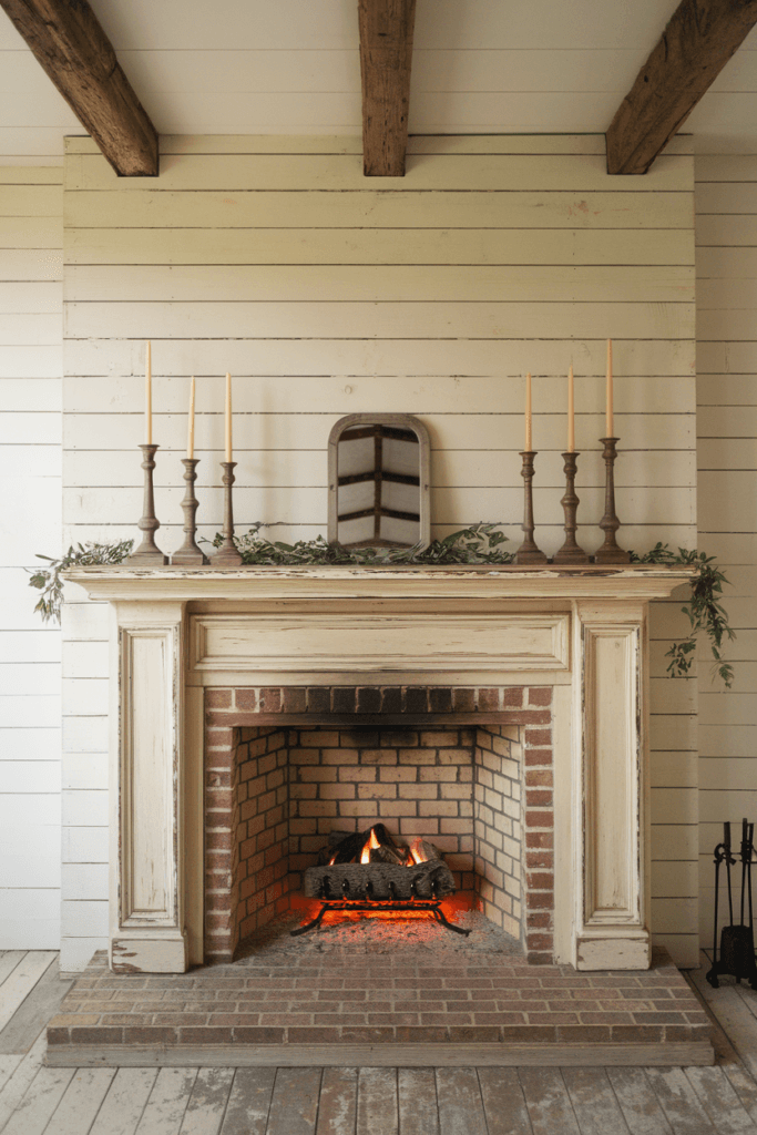 rustic farmhouse fireplace ideas (41)