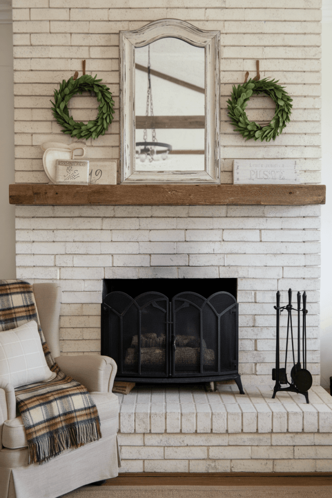 rustic farmhouse fireplace ideas (5)