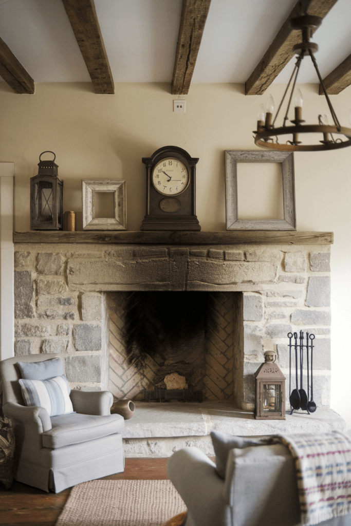 rustic farmhouse fireplace ideas (59)