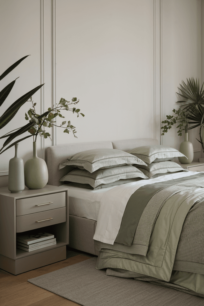 Sage Green and Grey Bedroom Ideas (29)