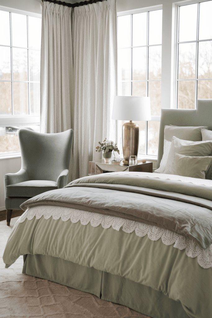 Sage Green and Grey Bedroom Ideas (39)