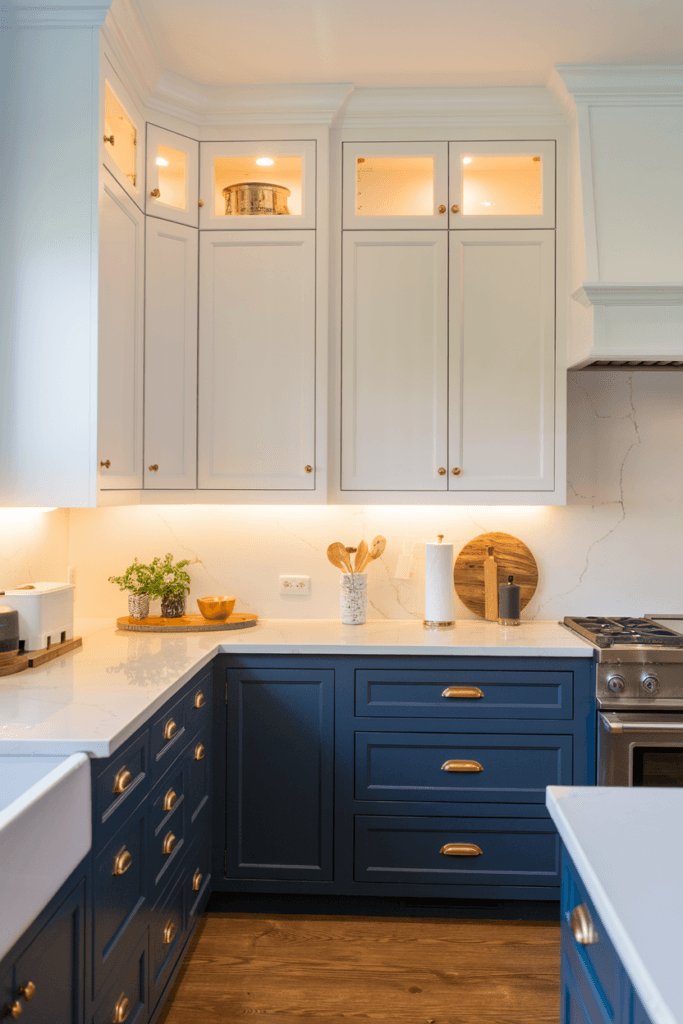 navy and white kitchen design ideas (2)