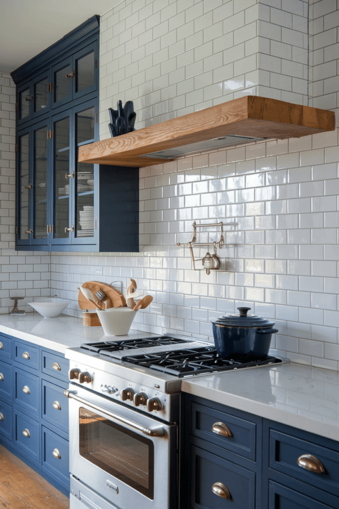 navy and white kitchen design ideas (21)