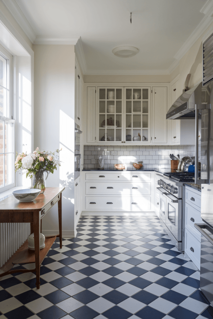 navy and white kitchen design ideas (46)