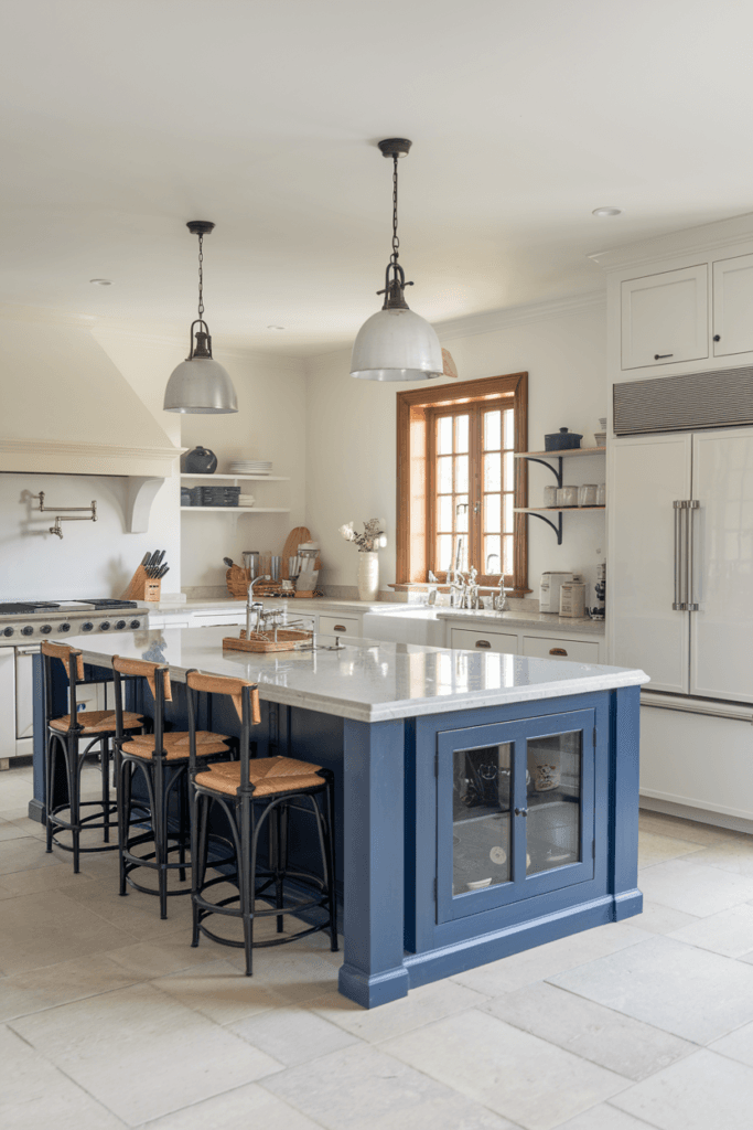 navy and white kitchen design ideas (5)