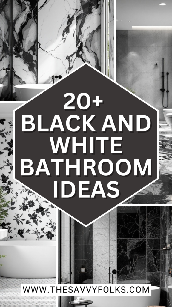 Modern to Retro: 20+ Stunning Black and White Bathroom Tile Designs 1 20+ Black and White Bathroom ideas