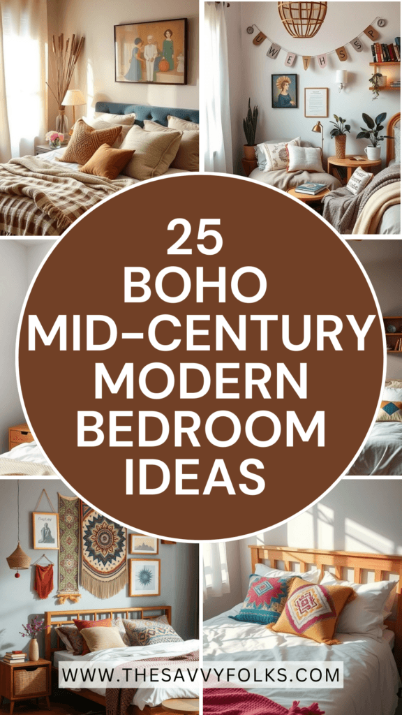 25 Boho Mid Century Modern Bedroom Ideas