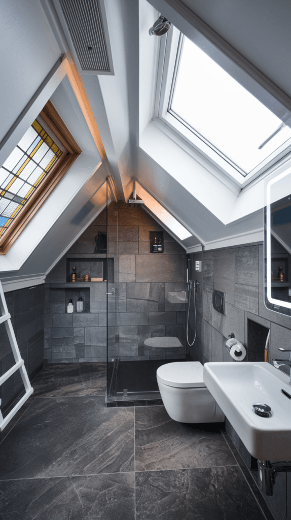 25+ Brilliant Attic Bathroom Ideas to Maximize Style and Space 26 Attic Bathroom Ideas (94)