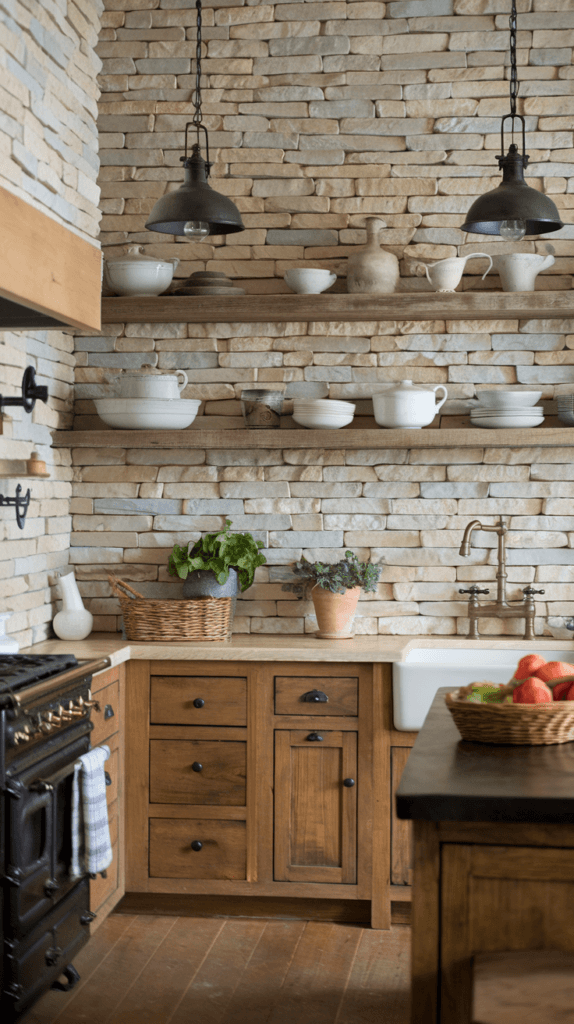 25+ Gorgeous Natural Stone Backsplash Kitchen Ideas 7 Natural Stone Backsplash Kitchen (3)